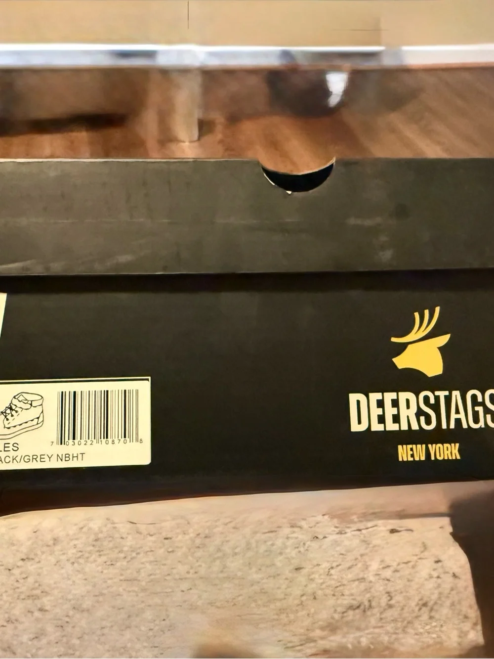 Deer Stags Kids Blue-Gray High Top Sneaker with Cream Sole